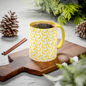 Banana Coffee Mug | Funny Banana Lover Gift | Novelty Ceramic Mug | I Love Bananas Cup (11oz, 15oz)