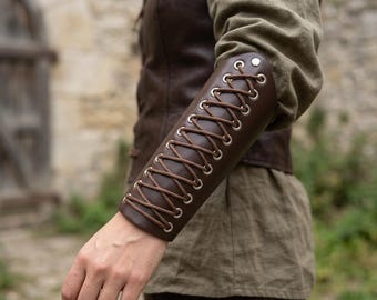 Medieval Bracers, Lace Up Arm Cuffs, Faux Leather Bracers, Viking Arm Guards, Renaissance Costume Cuffs, LARP Bracers, Warrior Cosplay Cuffs