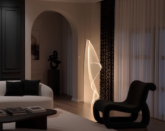 Luma Acrylic Floor Lamp, Luxury Lightning, Sculptural Decor with LED Light, Modern Living Room Lamp, Light Art, Luxury Restaurant Lamp