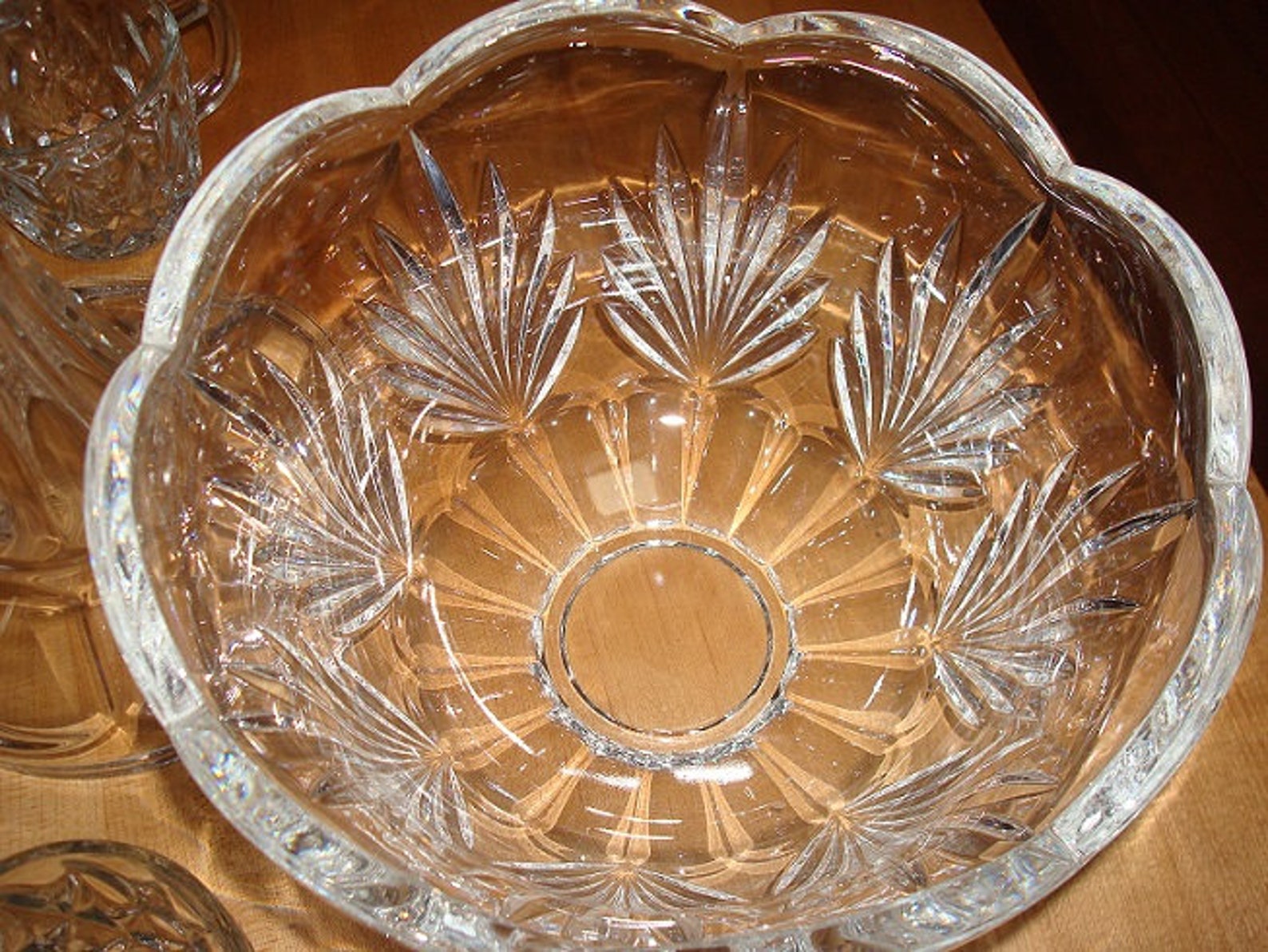 Royal Limited 24 Lead Crystal Pedestal Punch Bowl With Cups / Etsy