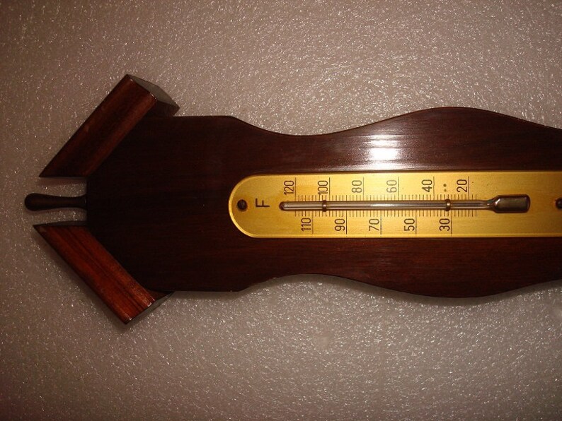 Vintage Hoffritz NY Germany Thermometer Barometer Wood And Etsy