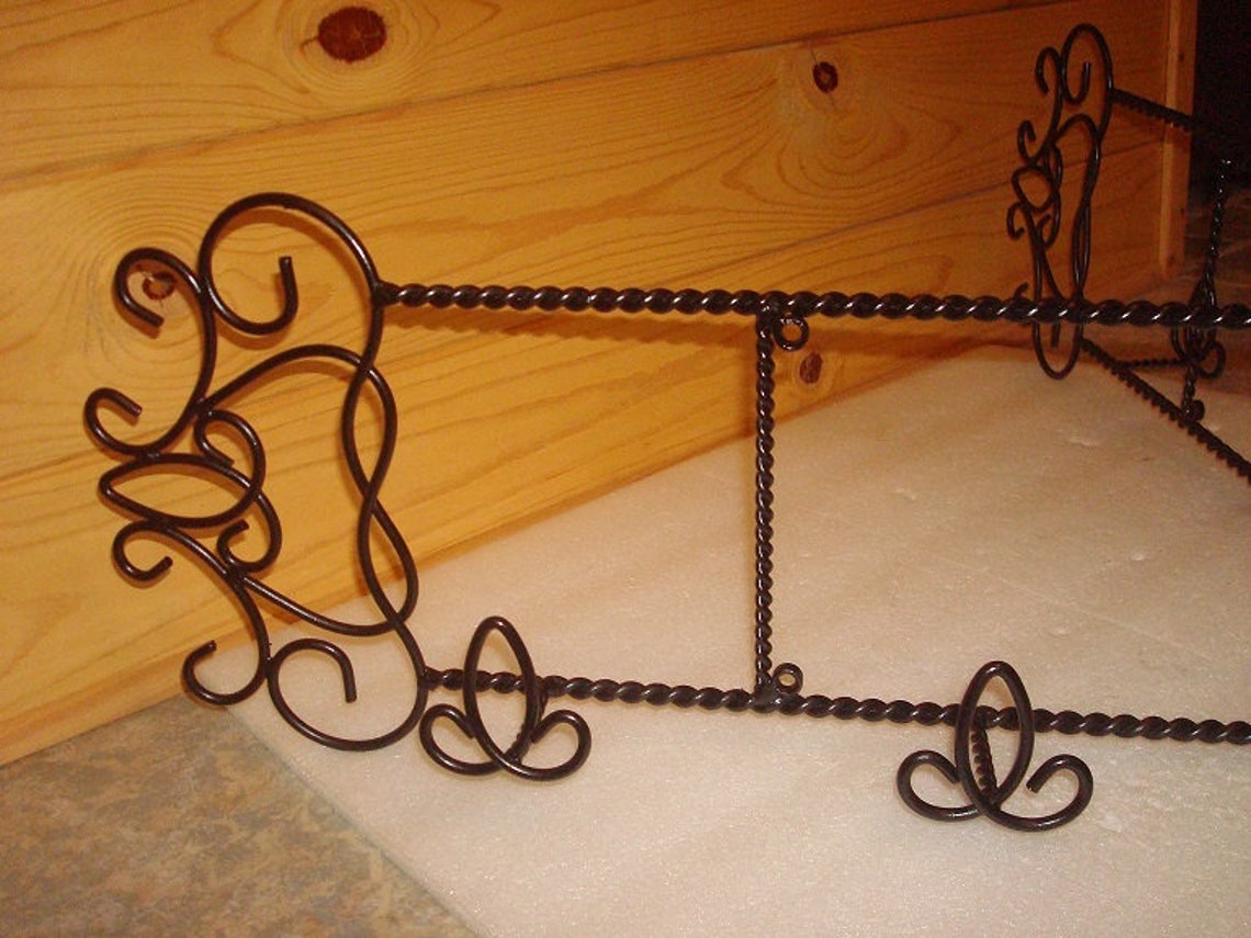 Large Twisted Curled Black Wrought Iron Metal Wall Coat Rack / Etsy