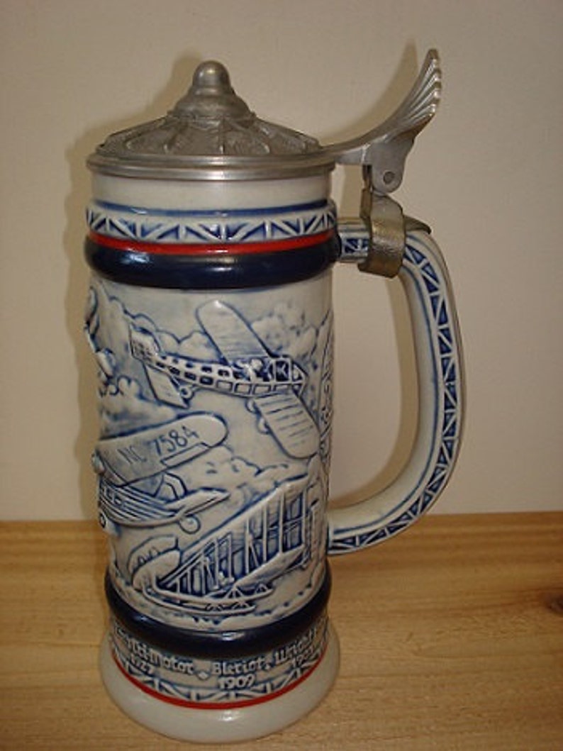 Large 1981 Flying Classic Avon Lidded Beer Stein With Oringinal Box And