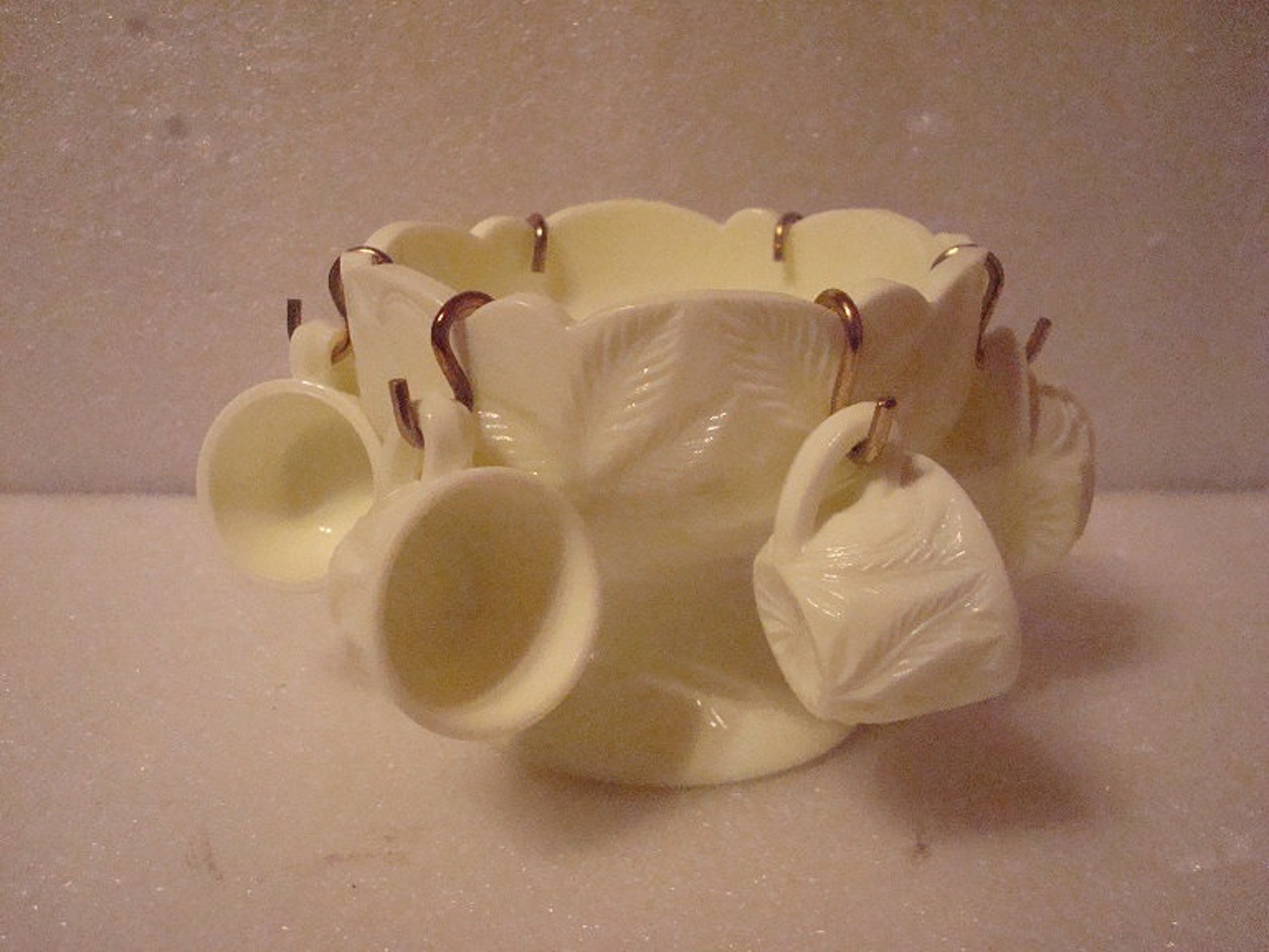 Very Rare Fenton Yellow Custard Uranium Glass Child Punch Bowl Etsy