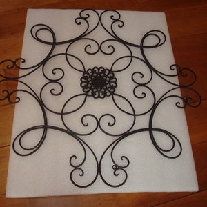 X Large Black Wrought Iron Curled Metal Wall Decor 24 1/2" Tall