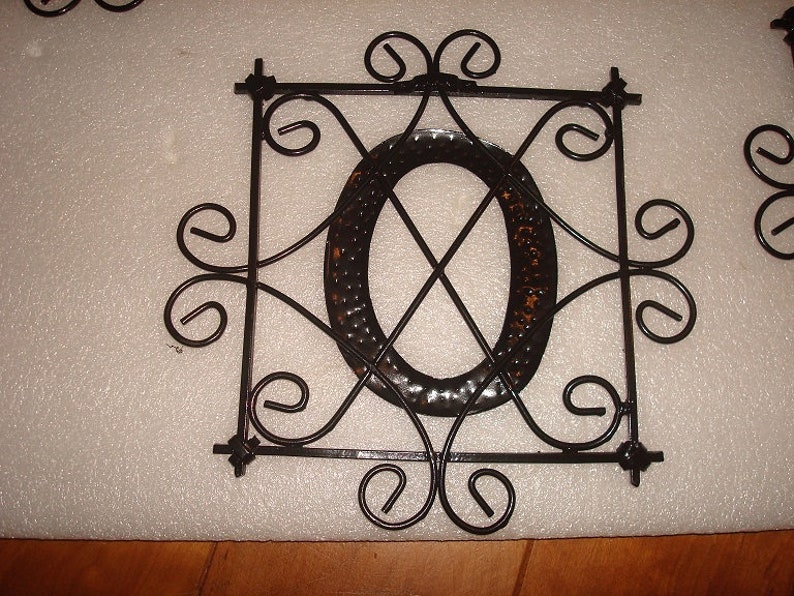Set of Four Black Hammered Wrought Iron Metal Letters / Metal - Etsy