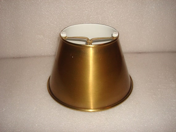 Vintage Small Brass Clip On Lamp Shade - Small Vintage Metal Lamp Shades Vintage Small Brass Clip On Lamp Shade - Small Vintage Metal Lamp Shades