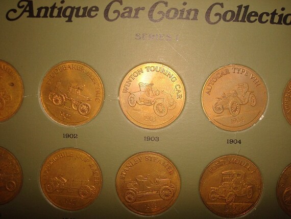 Franklin Mint 1968 Antique Cars Collectible Coin Set. Twenty-five