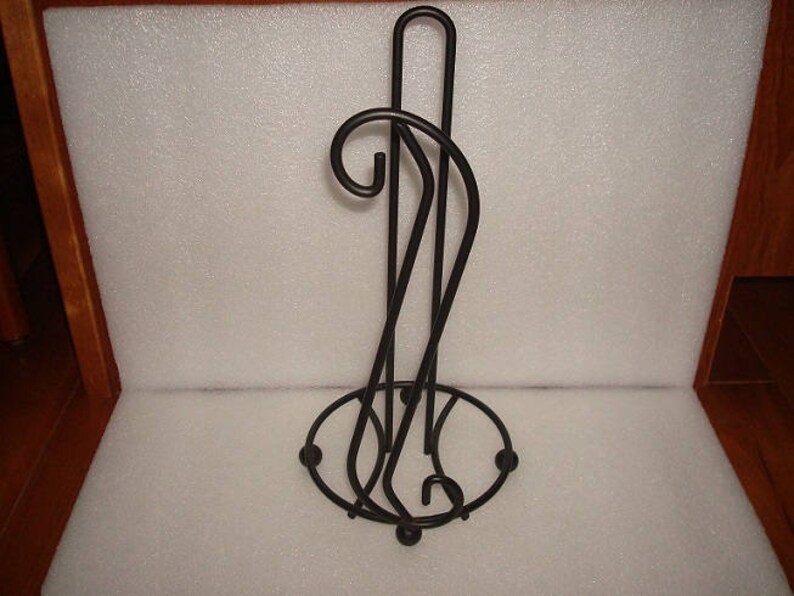 Black Wrought Iron Paper Towel Holder Etsy