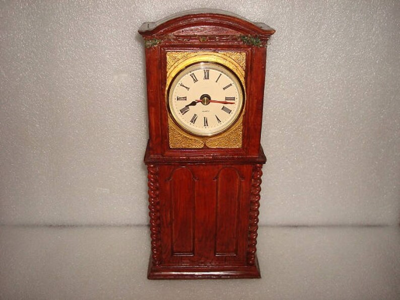 Vintage Unique Style Wood Grain Desk Clock Battery Operated Etsy