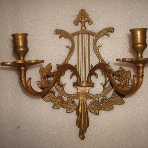 Large Paradigm Exclusive Roman Style Brass Wall Sconce Candle Holder 12&quot; Tall Made in India
