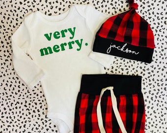 Christmas outfit baby boy, Christmas outfit boys, buffalo plaid baby, xmas baby outfit, Christmas  baby clothes Newborn Boy Christmas Set