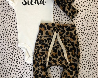 leopard newborn outfit