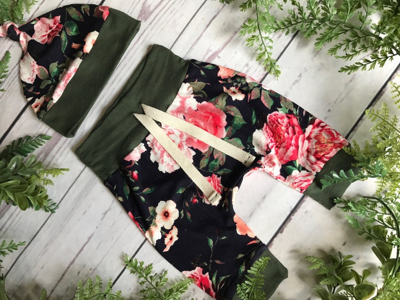 Newborn Girls Floral Joggers Baby Girls Floral Joggers Toddler Floral Joggers Newborn Floral Outfit Newborn Girls Clothing Set