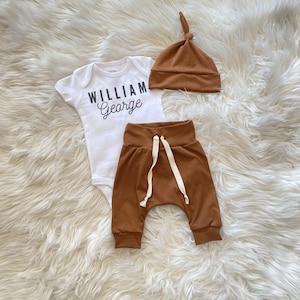 baby boy coming home outfit, Newborn Boy Coming Home Outfit, brown coming home outfit, hello world newborn boy outfit, preemie outfit