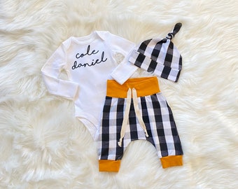 Newborn Boy Coming Home Outfit, hello world Striped Newborn Boy coming home outfit, Baby Brother newborn boy take home outfit, preemie out