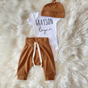 baby boy coming home outfit, Newborn Boy Coming Home Outfit, brown coming home outfit, hello world newborn boy outfit, preemie outfit