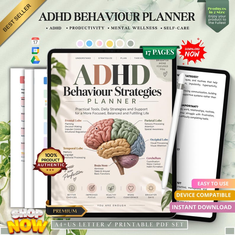 ADHD Behaviour Strategies Planner, ADHD Behavior Workbook, Positive ...