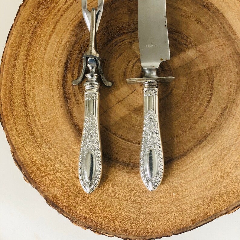 Sterling Silver Meat Carving Set Sterling Holiday Table Etsy