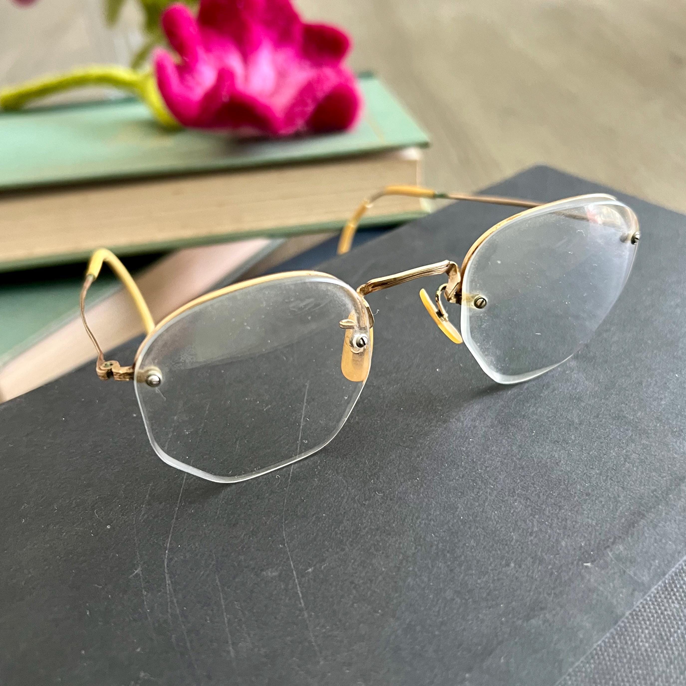 Antique 12K Gold Filled Glasses: Bausch & Lomb Hexagonal  display picture 2