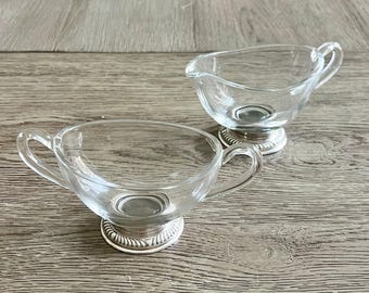 Vintage Silver City Glass Company Creamer Open Sugar and