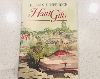 Vintage Poetry Book Heart Gifts Helen Steiner Rice Hardcover Brown & Gold Gilt  Book With Watercolor Jacket And Page Illustrations