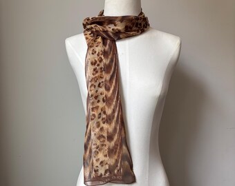fur ファッション MASU FUR PRINT SILK SCARF BROWN