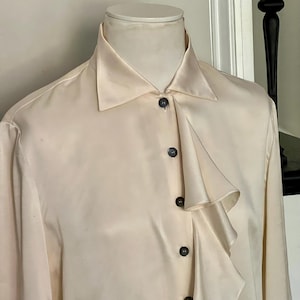 Vintage Cream Silk Shirt Women - Etsy