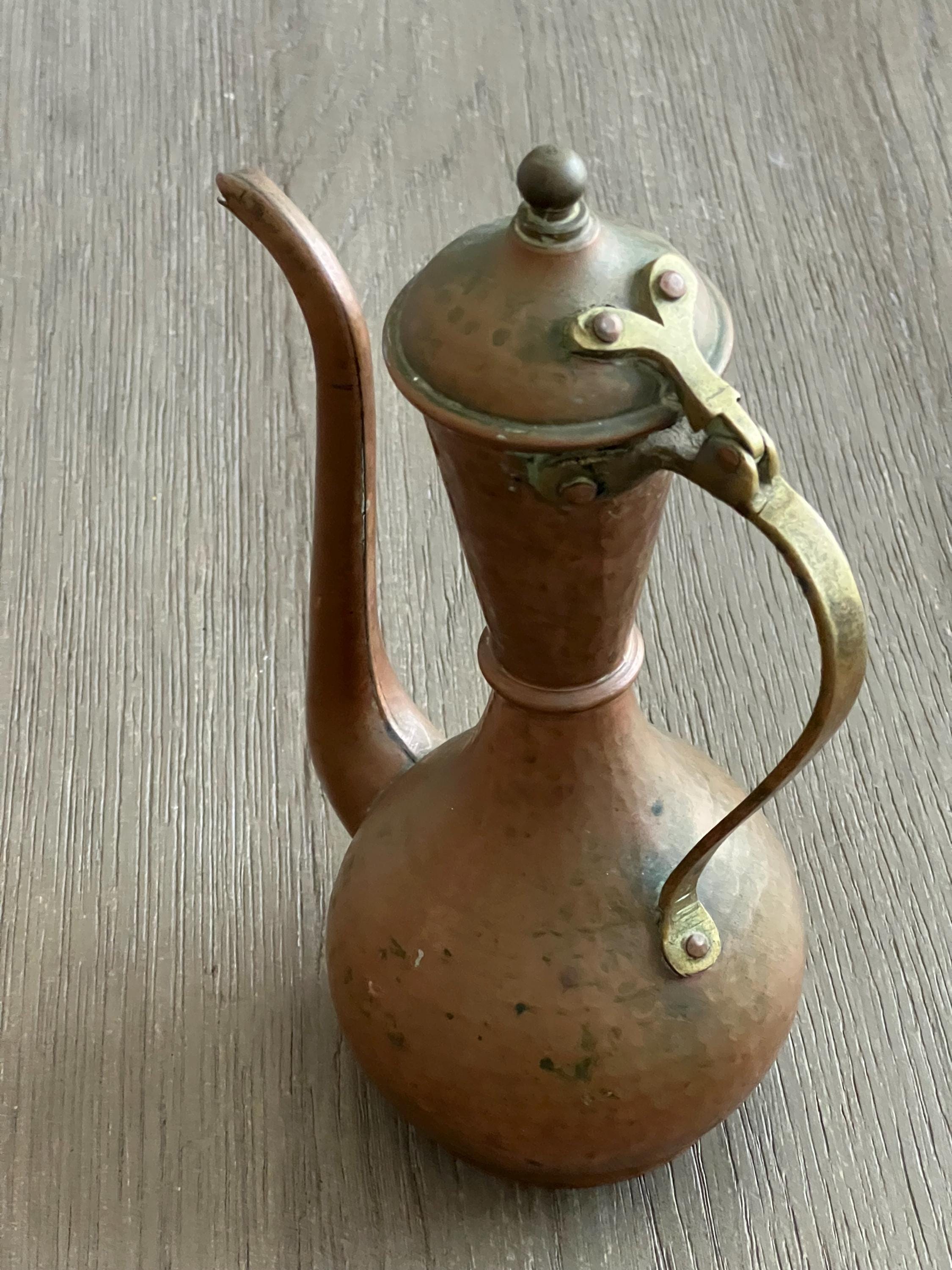 ヴィンテージ銅製水差し：中東風真鍮ハンドルピッチャー、550ml - Etsy