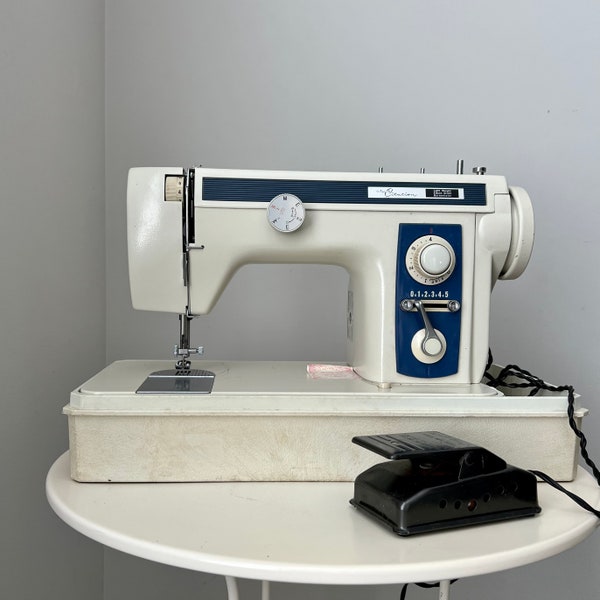 Vintage Wizard Citation Made In Japan  Sewing Machine Model 3K8834 With Button Holer & Elastic Stitch Sturdy Portable Runs Beautifully