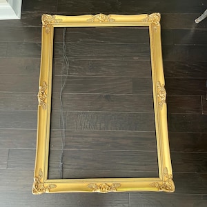 Large Gold Gilt Wood Frame: Ornate Renaissance Style, 48
