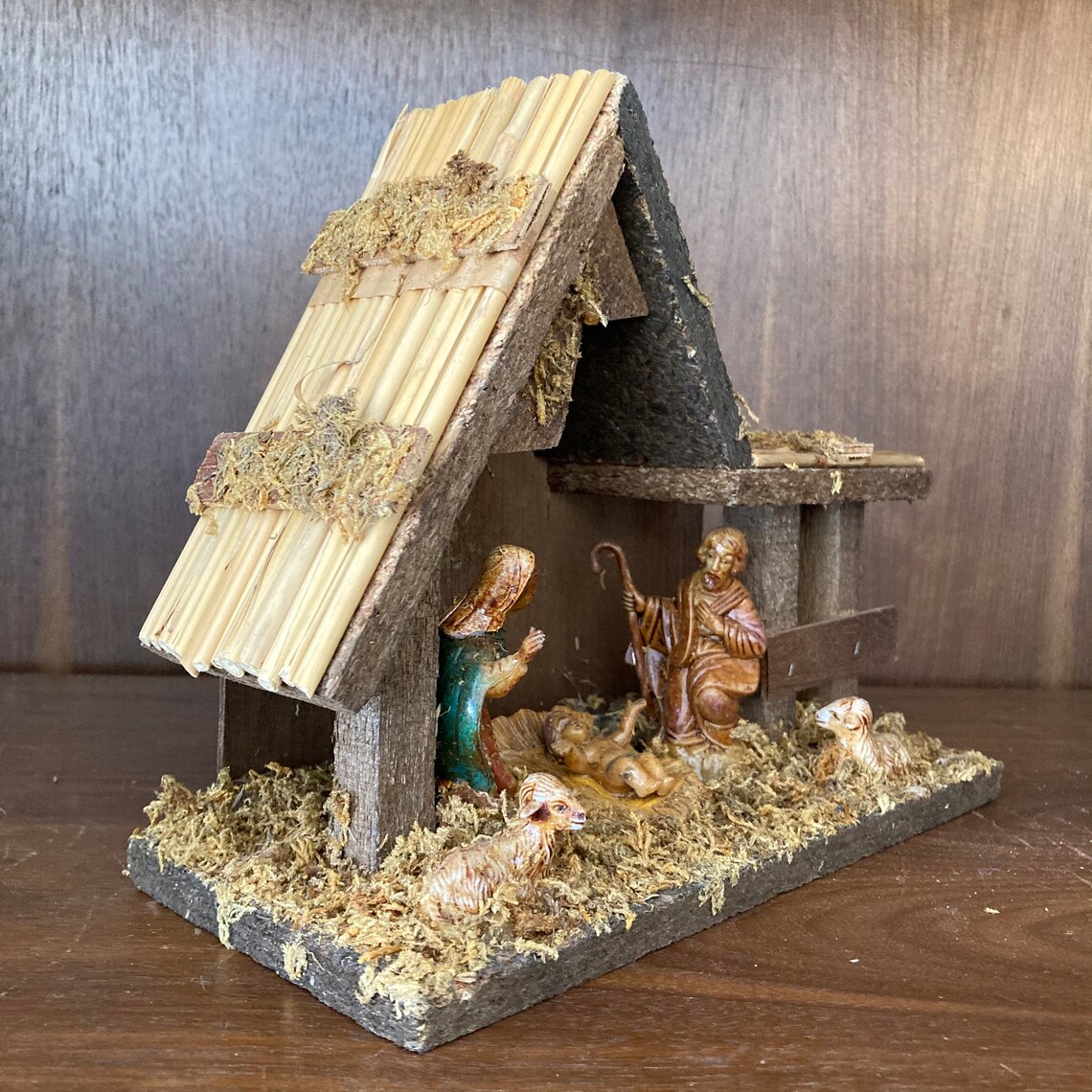 Vintage Nativity Figurine Set Indoor Tabletop Basic Nativity Etsy