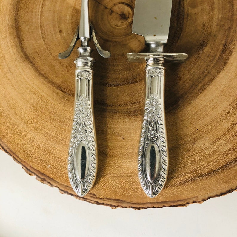 Sterling Silver Meat Carving Set Sterling Holiday Table Etsy