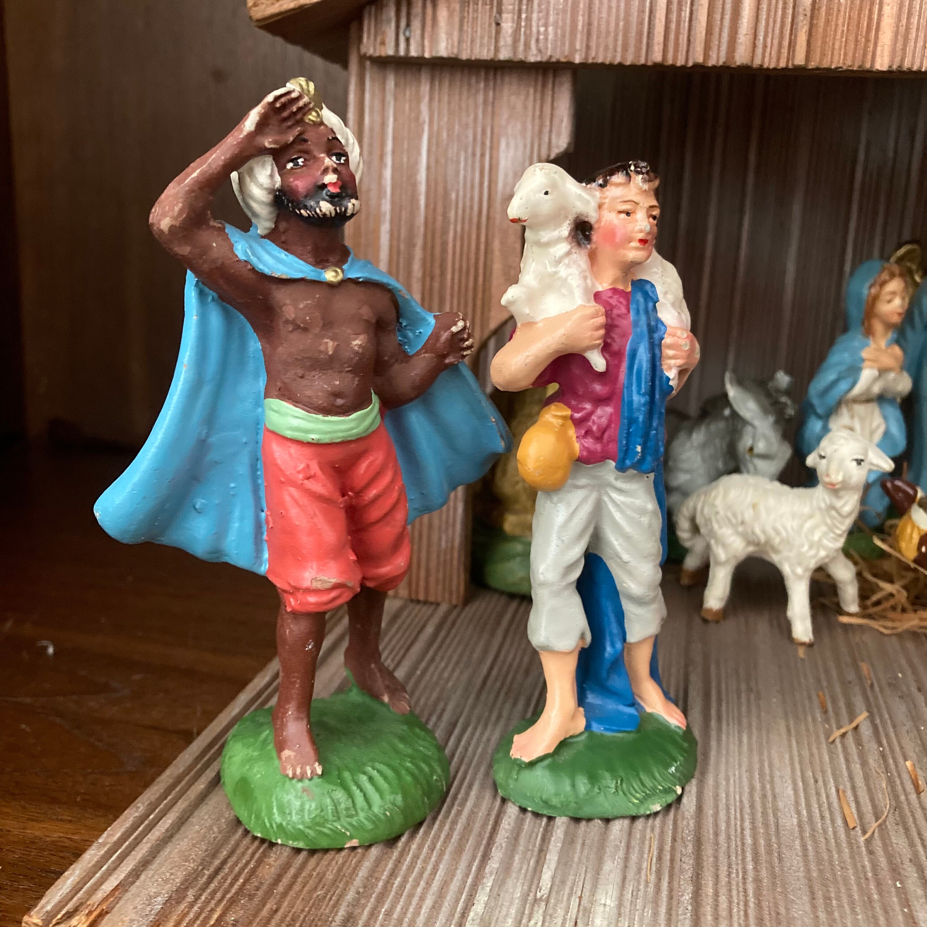 Vintage Hand Painted Nativity Set: 15 Piece Heirloom Made in Italy