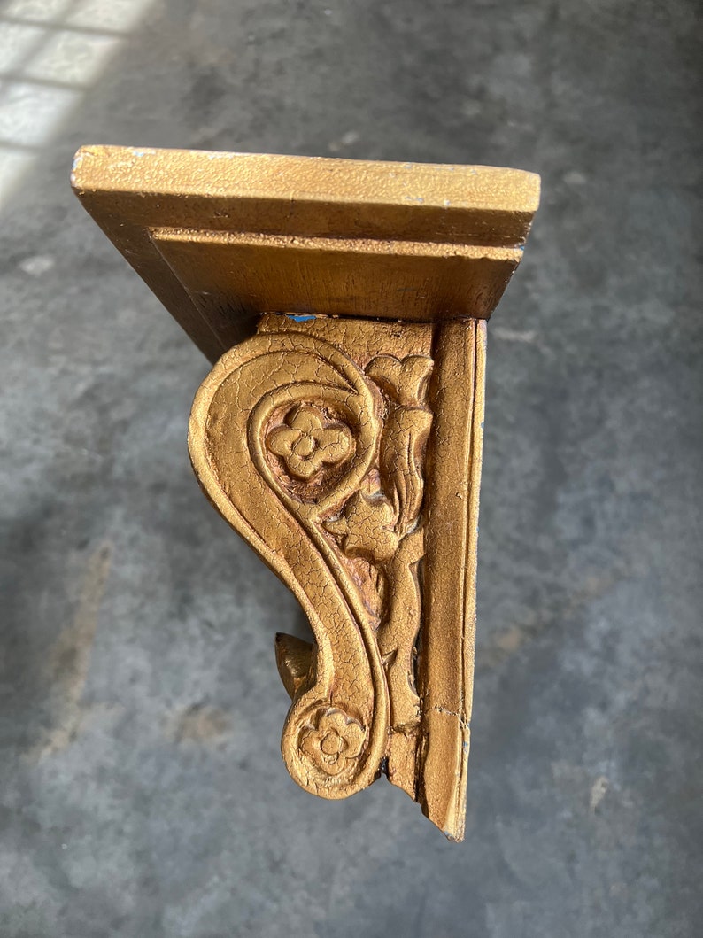 Vintage Gold Wall Shelf Ornate 1960s Gold Gilt Display Shelf Etsy