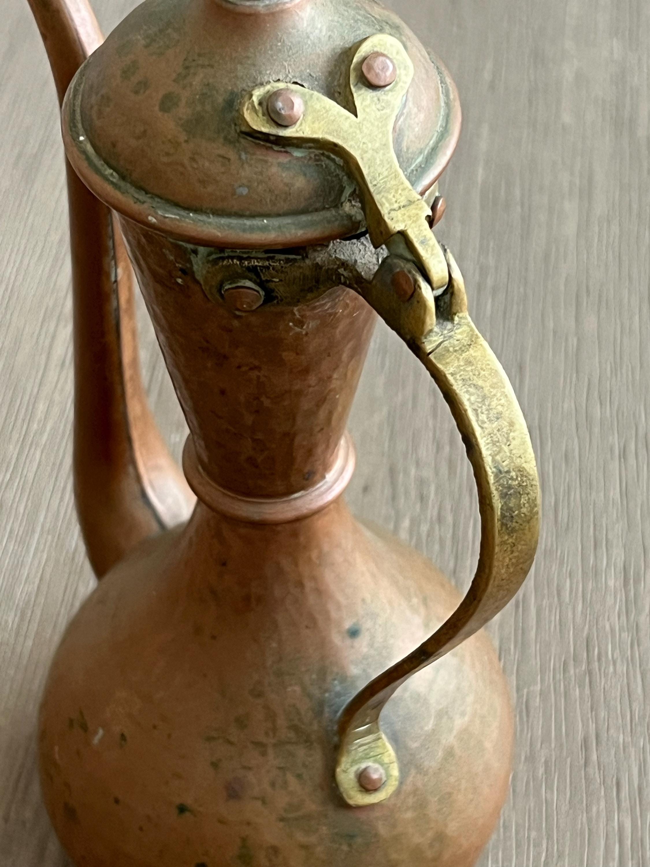 ヴィンテージ銅製水差し：中東風真鍮ハンドルピッチャー、550ml - Etsy