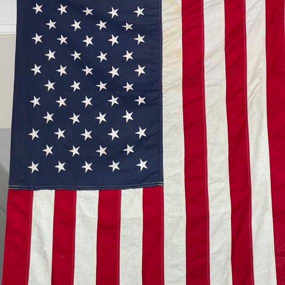 Vintage American Flag 3x5 Feet Bulldog Cotton Embroidered Stars