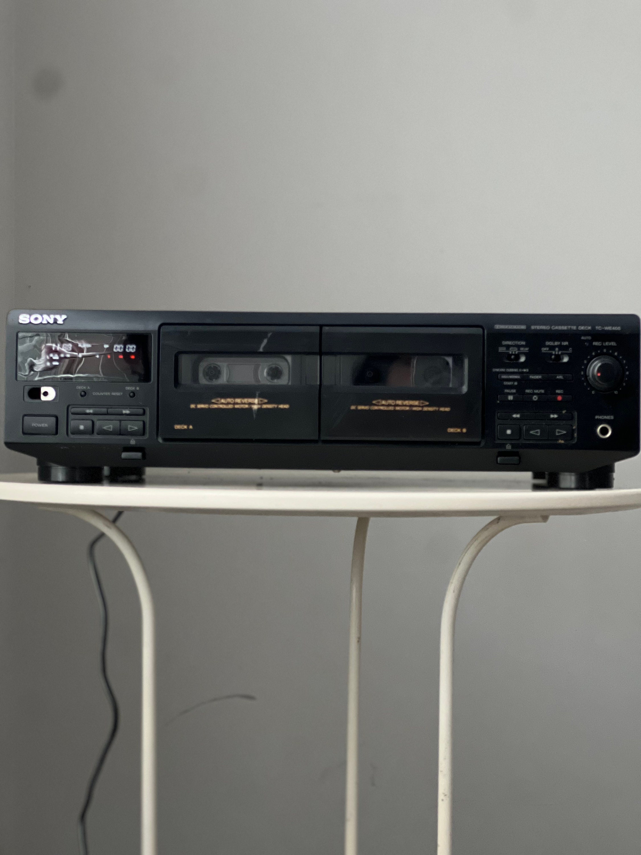 Platine Cassette Sony TC-WE405 – Double Lecteur Enregistreur – K7 – Non Testée (état Général OK)
