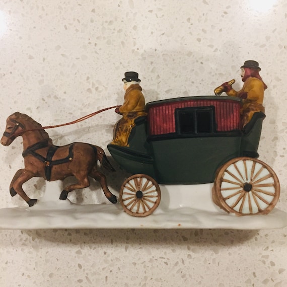 Dept56 Dover Coach (with Mustache ) Horse Drawn Victorian Coach