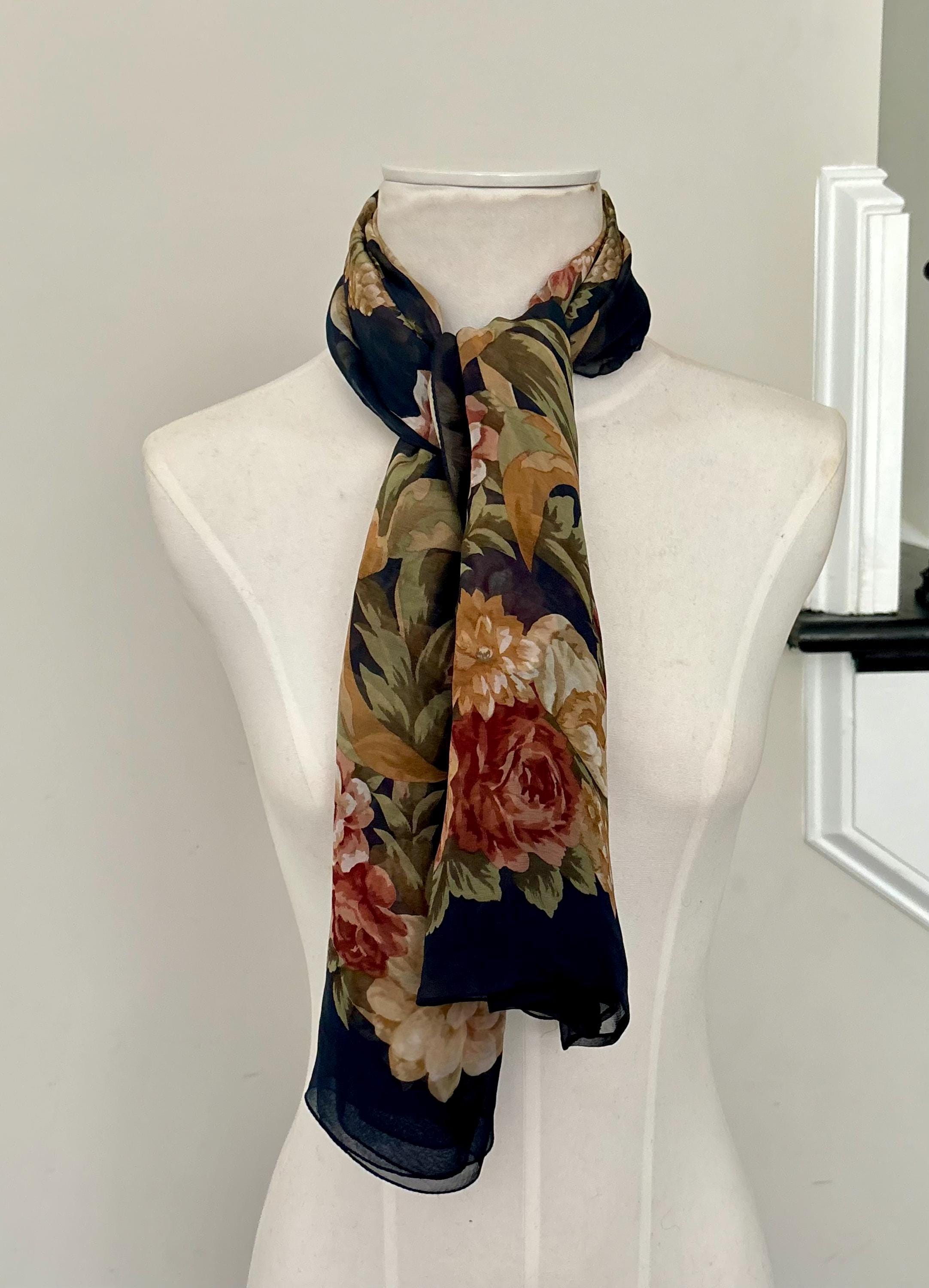 Pio Scarf - Sea Green / Retro Flowers - Wool - Sézane