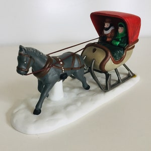 Department 56 One Horse Open Sleigh Heritage Village Horse Drawn Sleigh Porcelain Sleigh Figurine Christmas Village One Horse Open Sleighs