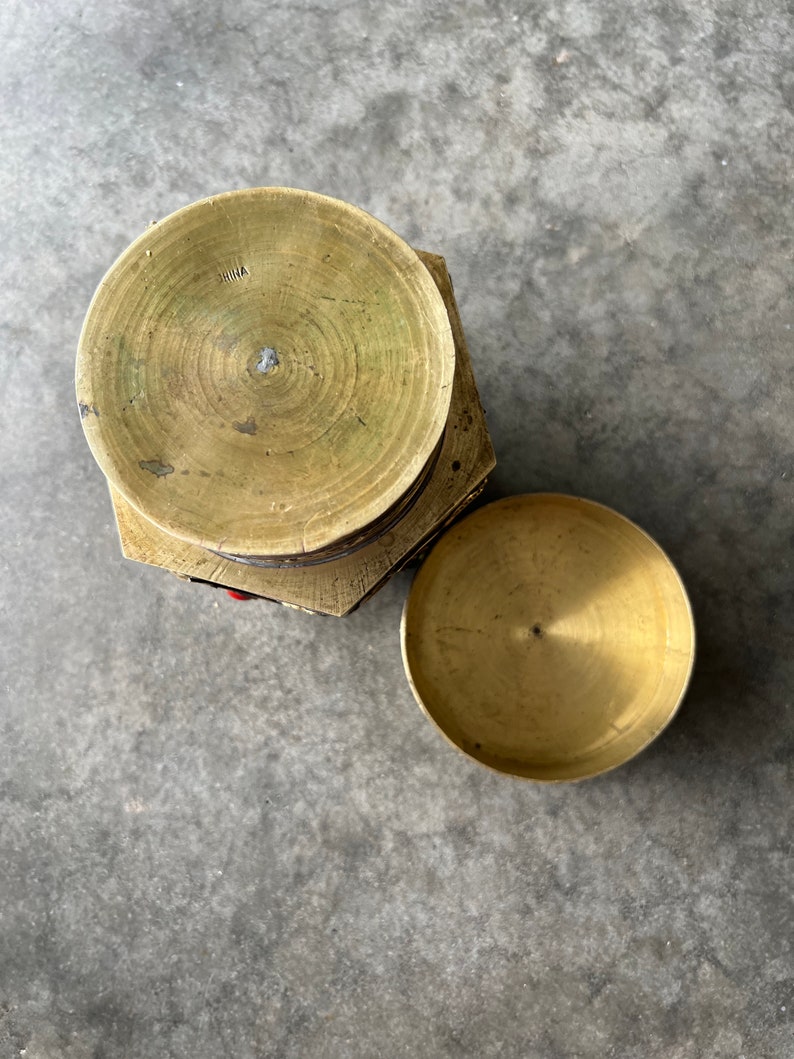 Vintage Brass Keepsake Cremation Urn Hexagonal Brass Box Small Etsy