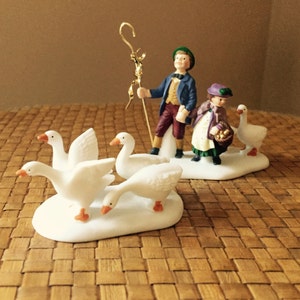 Six Geese A Laying Vintage Twelve Days Of Dickens Village Dept 56 image 1