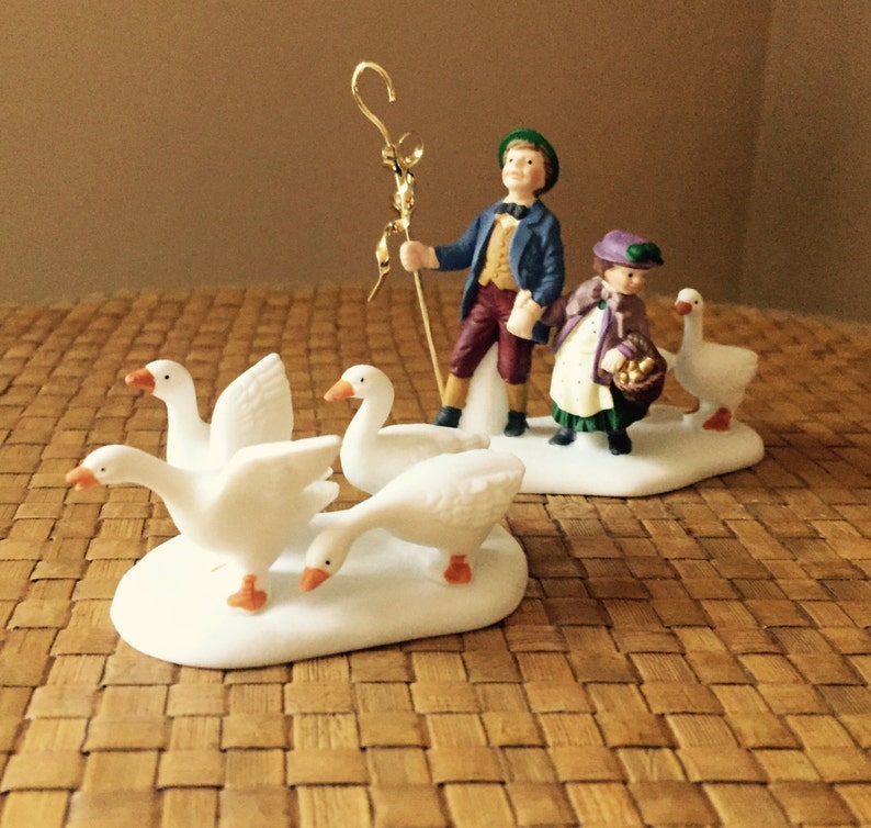 Six Geese A Laying Vintage Twelve Days Of Dickens Village Dept 56 image 1