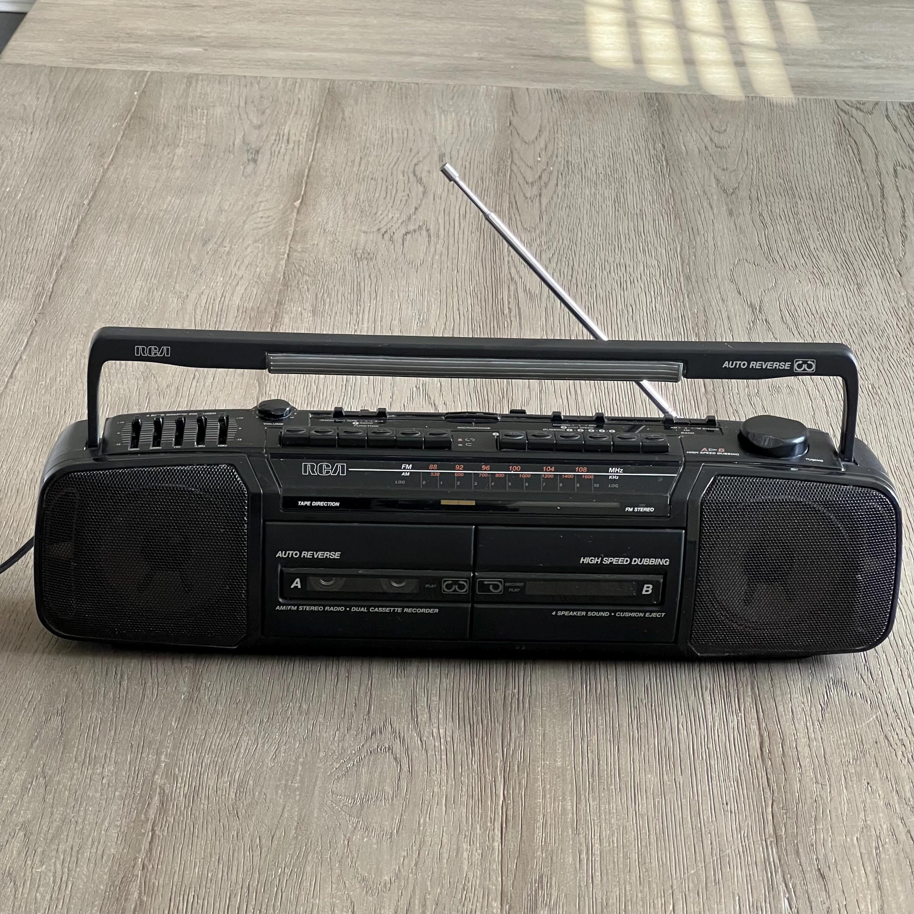 RCA ビンテージ ポータブル デュアル カセット テープレコーダー 