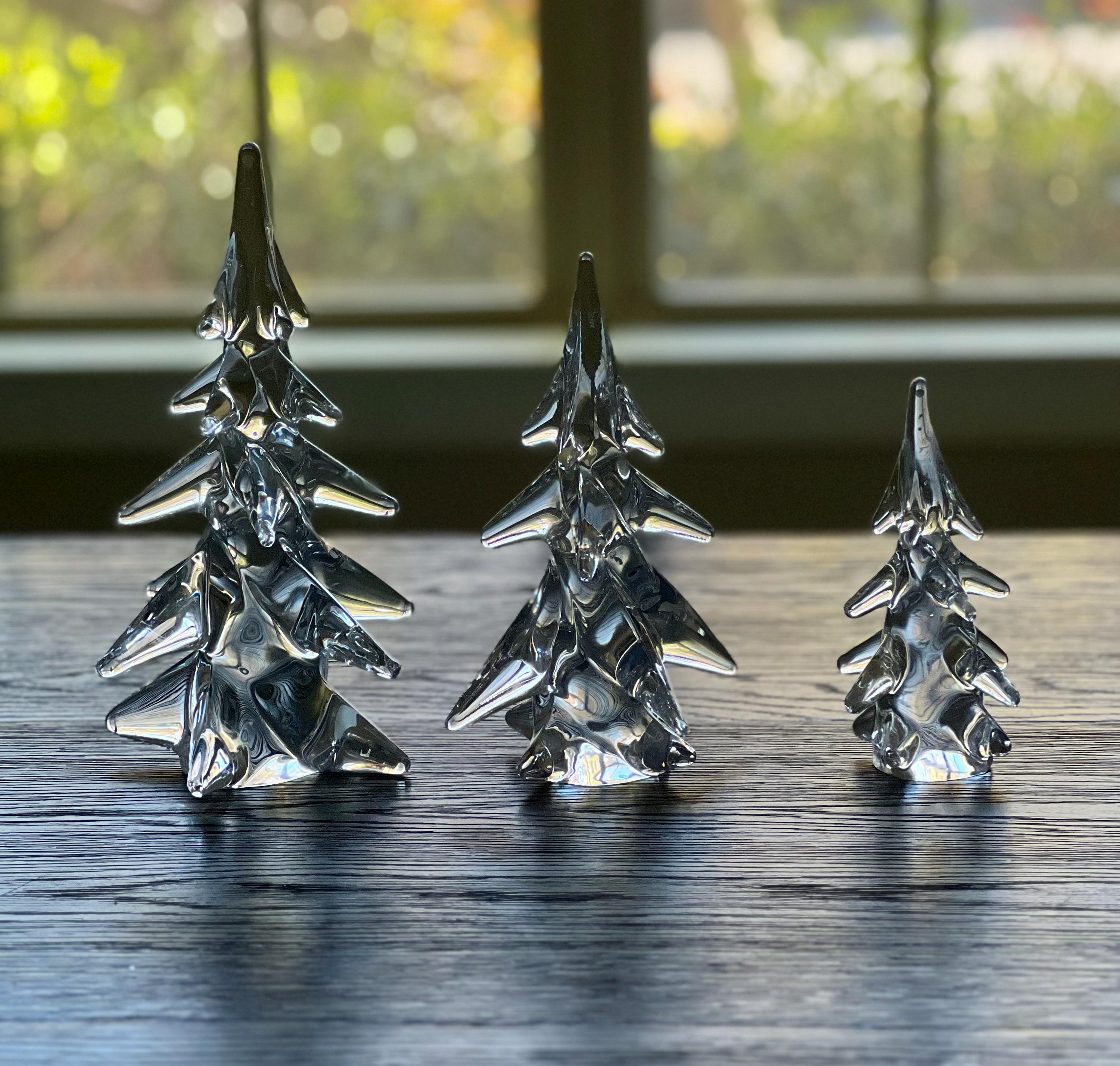 Vintage Crystal Glass Evergreen Tress Set of 3 Toscany 24 % Lead