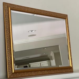 ゴールド ギルトミラー 42インチ x 30インチ 大型長方形 ゴールド