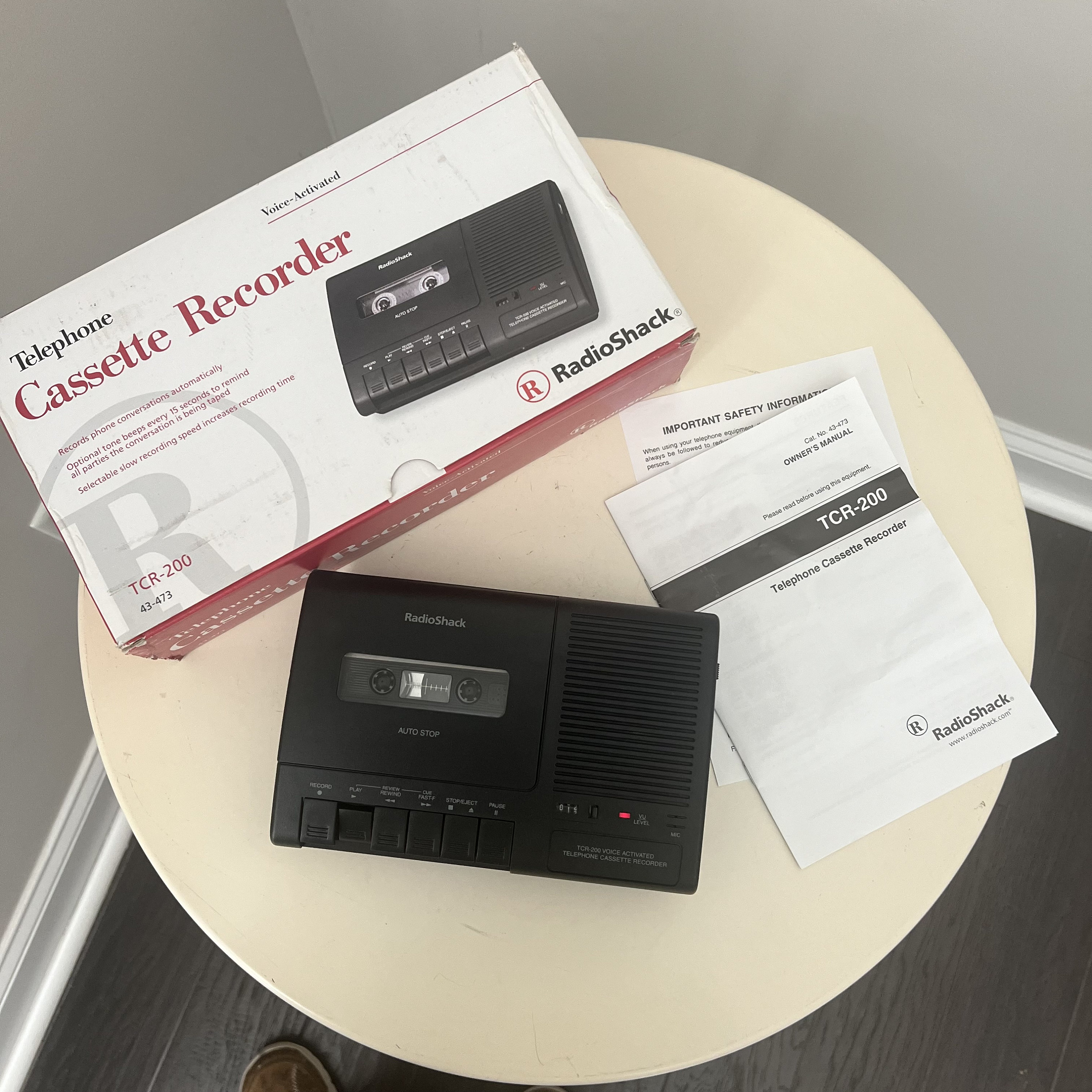 Vintage Radioshack Telephone Cassette Recorder & Player Model TCR