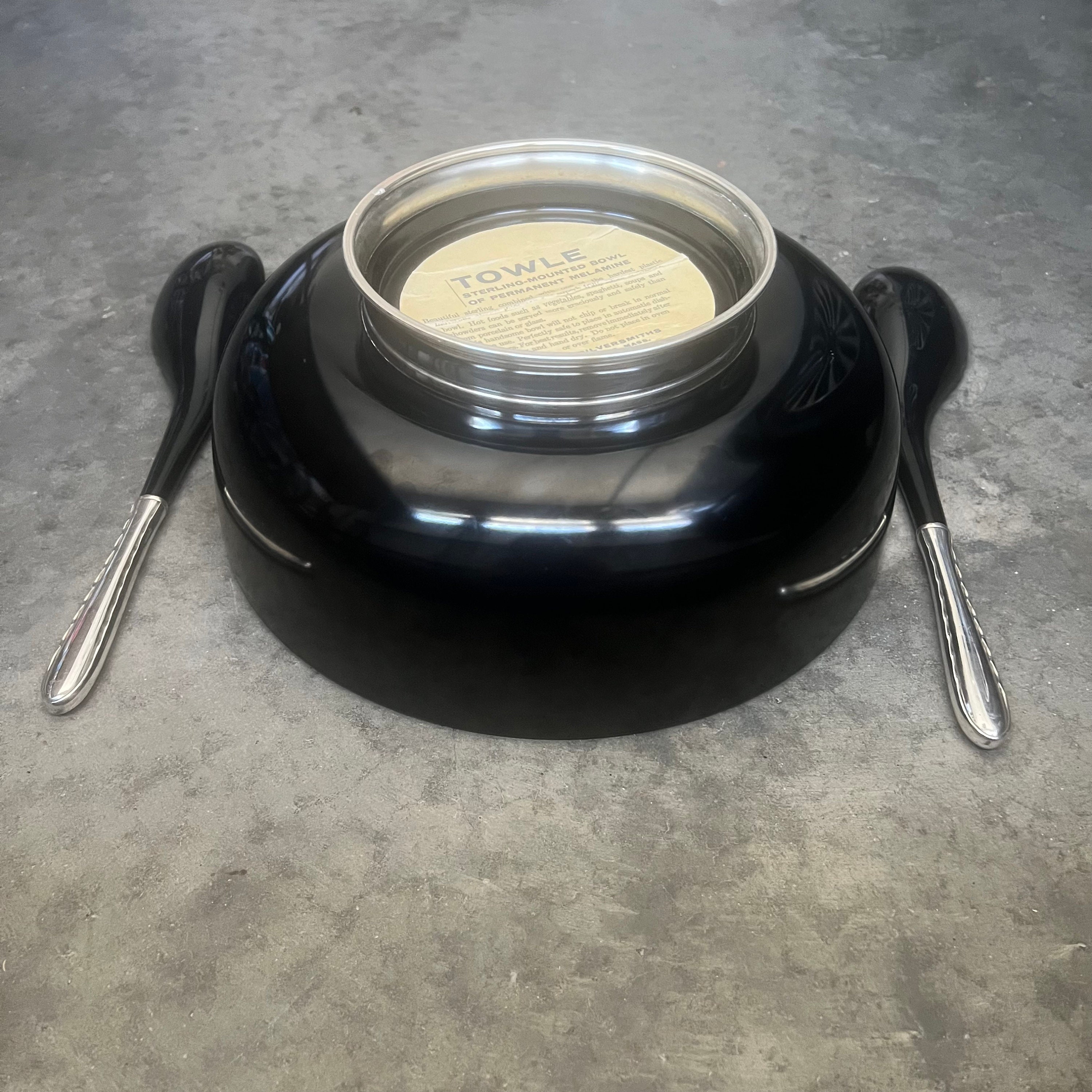 Towle Sterling & Melamine Salad Fruit Dessert Serving Set Towle Sterling & Melamine Salad Fruit Dessert Serving Set