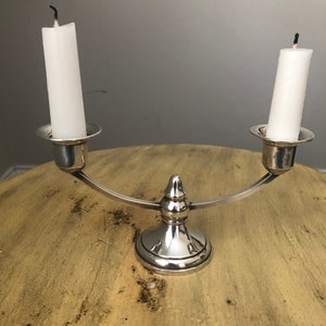 Vintage Sterling Silver 2 Candle Candelabra Vintage Candlestick  Holder